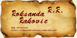 Roksanda Raković vizit kartica